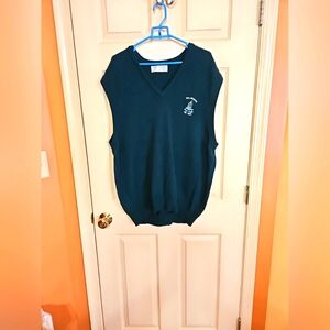 Mens Green Lyle & Scott Pure Wool Bally Bunion Golf Club Sweater Vest Size XL